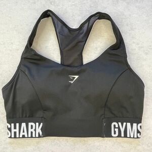 Gymshark Branded Sports Bra Womens Medium Black Racerback Bra NEW!